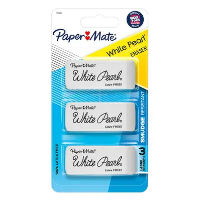 Paper Mate White Pearl Erasers Large Count