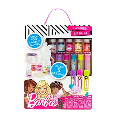 Barbie Make Your Own Layered Lip Balm Kit by Horizon Group USA, DIY Custom Lip balms by Mixing F