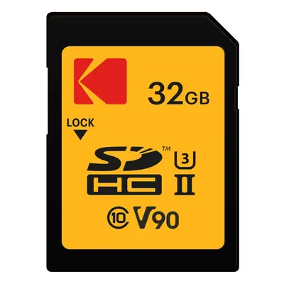 Kodak 32GB UHS-II U3 V90 Ultra Pro SDHC Memory Card - Up to 300MB/s Re