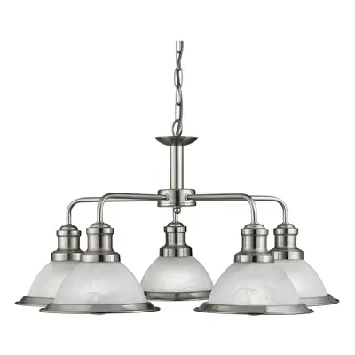 Bistro Light Industrial Satin Silver Pendant