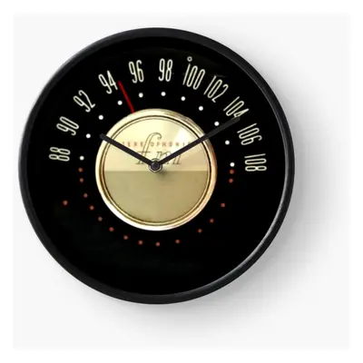 (Vintage FM Radio Dial=5079) Wall Clock Inch Funny Mantel & Tabletop Art Decor for Home Bedroom 