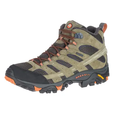 Merrell Men's Moab Mid Waterproof Olive/Orange Hiking Boot 8.5 US