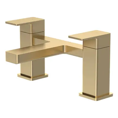 Square Deck Mounted Bath Filler Tap - Brushed Brass - Balterley