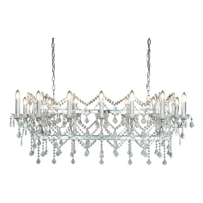 14 Light Pendant Bar Clear Crystal Chrome