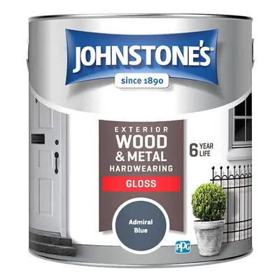 Johnstones Exterior Wood & Metal Hardwearing Gloss Paint 2.5l Admiral Blue