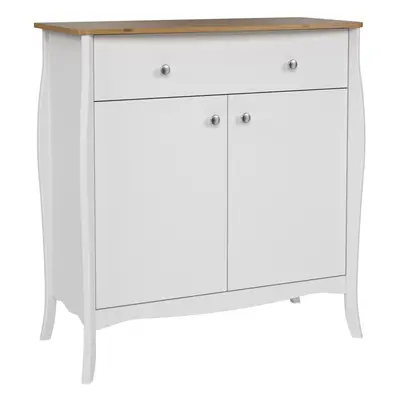 Baroque Sideboard Doors + Drawer, Pure White Iced Coffee Lacquer