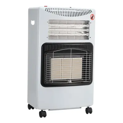 (White) Cabinet Mobile Gas Heater Room Indoor Portable Ceramic Piezo Butane 1.3KW-4.2 kW