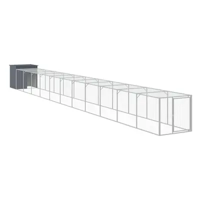 (anthracite, x x cm) vidaXL Chicken Cage Chicken Run Coop with Run Anthracite Galvanised Steel