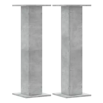 (concrete grey, x x cm) vidaXL Speaker Stands Living Room Speaker Floor Stand pcs Engineered Woo