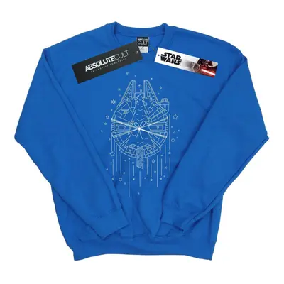 (3XL, Royal Blue) Star Wars Mens Millennium Falcon Christmas Tree Delivery Sweatshirt