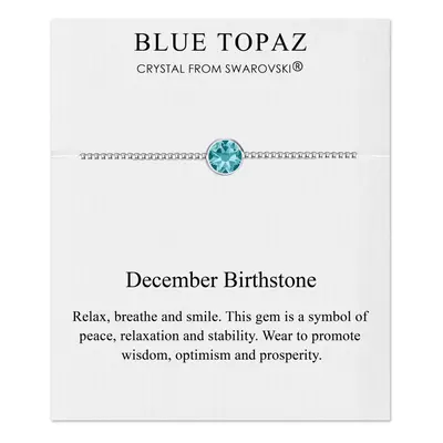 December (Blue Topaz) Birthstone Bracelet Created with Swarovski Crystals