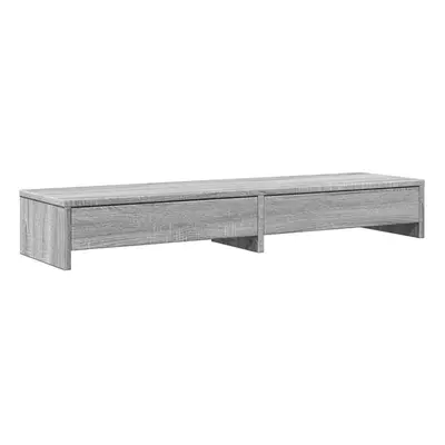 (grey sonoma) vidaXL Monitor Stand with Drawers Monitor Riser Display Stand Engineered Wood