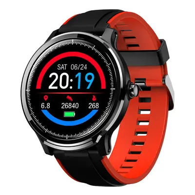 (Red) 1.3 inch Full Touch Screen Heart Rate Blood Oxygen Monitor Customized Watch Face Multi-spo