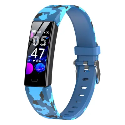 (Dark blue) 0.69 inch IPS Screen Heart Rate Blood Pressure Monitor Life Reminder Multi-Sport Mod