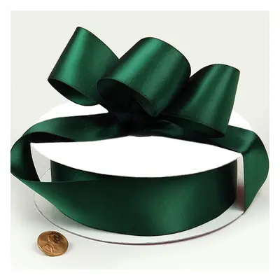 1.5in. Wide Hunter Green Double-Faced Satin Ribbon - Yard Spool