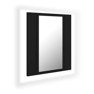 vidaXL LED Bathroom Mirror Cabinet Black 40x12x45 cm Acrylic Washroom Mirror