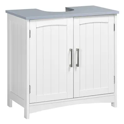 kleankin Pedestal Under Sink Cabinet, Bathroom Storage Vanity Unit, White