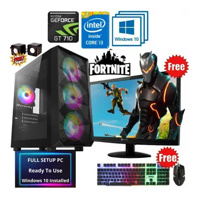 Fast Gaming PC Bundle Set - i3 16GB RAM 1TB HDD 128GB SSD GT710 2GB Monitor G Force SALE