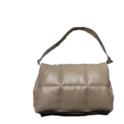 (Beige) Simple Design Quilted Leather Sling Shoulder Bags Large Square Square Women Clutch Handb