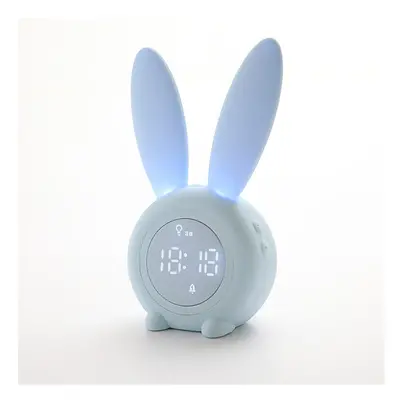 (Blue) LED Electronic Small Alarm Clock Children's Creative Cartoon Alarm Clock Student Desktop 