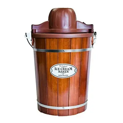 Nostalgia ICMP600WD Wood Bucket Ice Cream Maker, 6-Quart