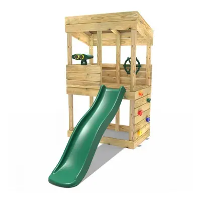 (Lookout with Adventure Pack) Rebo Wooden Lookout Tower Playhouse with 6ft Slide