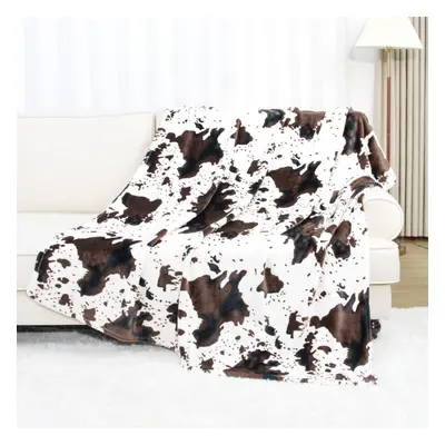 cow print Soft Black and White Cow Blanket Twin Size Lightweight Cozy Blanket Cute Fuzzy Fleece 