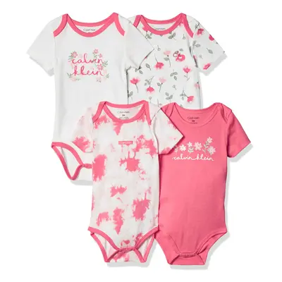 Calvin Klein Girls' Pieces Pack Bodysuits Coral Reef/Equator Pink/W