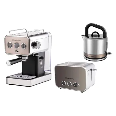 Russell Hobbs Distinctions Titanium Kettle Toaster & Coffee Machine