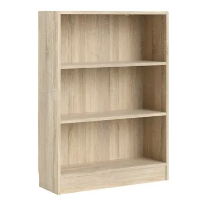 Basic Low Wide Bookcase (2 Shelves) in Oak