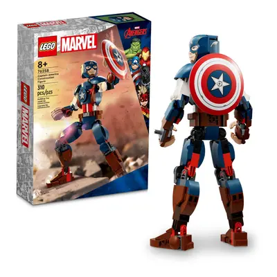 LEGO Marvel Captain America Construction Figure Buildable Marvel Action Figure Posable Marvel Co