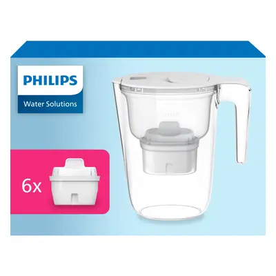 Philips Water carafe filtrante Philips +6 cartouches filtrantes de Remplacement Micro X-clean, d