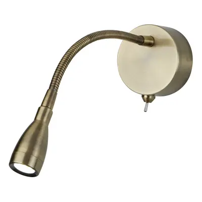 LED Reading Light - Flexi Wall Lamp - Antique Brass