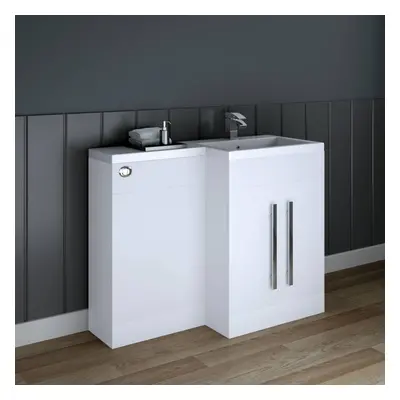 Calm White Right Hand Combination Vanity Unit Set (No Toilet)