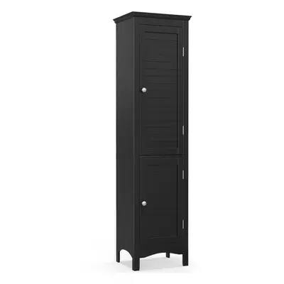 5-Tier Bathroom Tall Cabinet Door Freestanding Slim Storage Organizer Cupboard