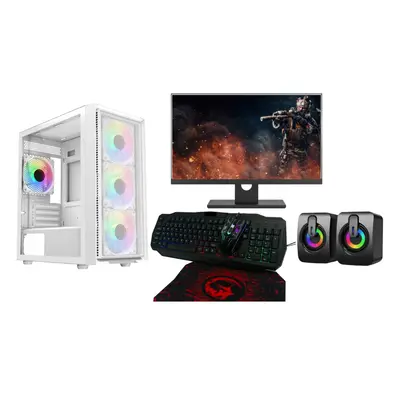 Fast Gaming PC Bundle LUNA WHITE i5 16GB RAM GT710 2GB |128GB+1 TB HDD