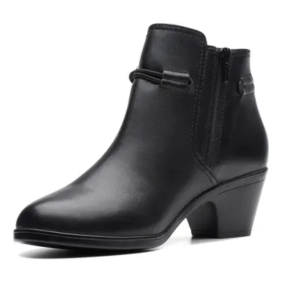 Clarks Women's Emily Kaylie Ankle Boot Black Leather