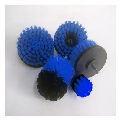 (Blue) 5pcs 2/3.5/4/5 Inch Drill Brushes Scrubber Cleaning Brush Yellow/Blue/Red