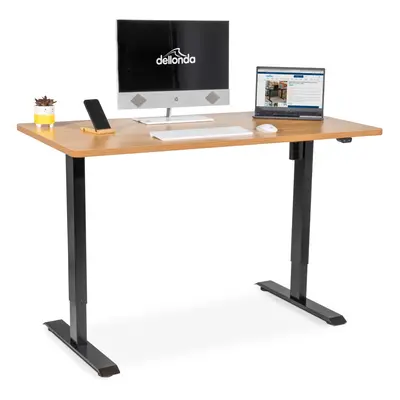 Oak Electric Height Adjustable Standing Desk, Office Quiet & Fast x 700mm - DH242