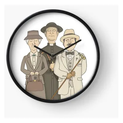 (Poirot, Marple and Father Brown=5061) Wall Clock Inch Funny Mantel & Tabletop Art Decor for Hom