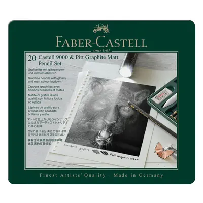 Faber-Castell Pitt Graphite Matt & Castell 9000, Matt Graphite, Tin Of