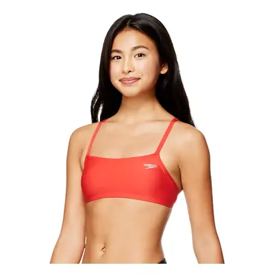 Speedo Womens Standard Swimsuit Top Bikini Endurance Strappy Back Demi Bittersweet Small