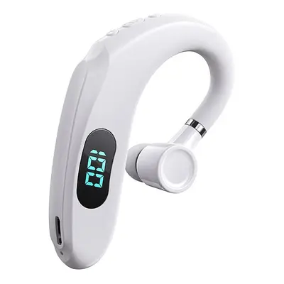 (White) Business Wireless Bluetooth Headset With Digital Display Earpiece Sports Ear Hook Headse