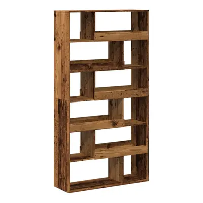 (old wood, x x 187.5 cm) vidaXL Room Divider Privacy Screen Room Partition Bookcase Engineered W