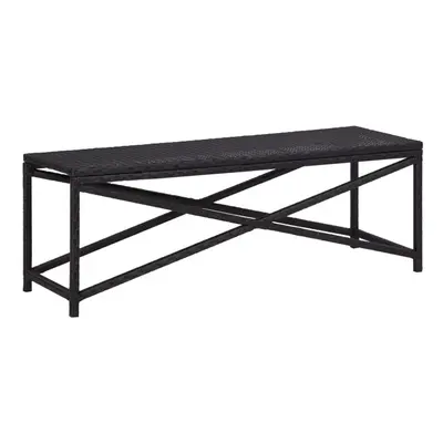 vidaXL Garden Bench Poly Rattan Black 120cm Outdoor Garden Patio Rattan Bench