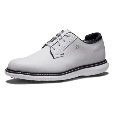 FootJoy Men's Traditions Blucher Golf Shoe White/White/Navy X-Wid