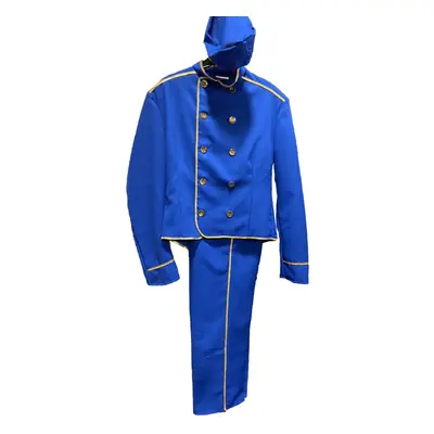 (XXL 48/50" chest ) Deluxe Bell Boy / Buttons Costume - Blue / Gold