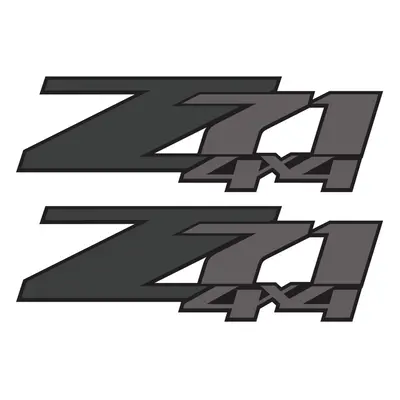 z71 4x4 Decals Bedside Sticker for Chevy Truck 1500 HD Premium Series Black Gray Metallic Finish