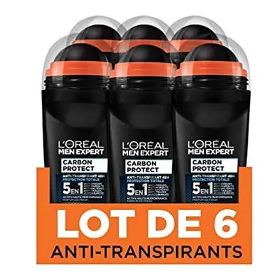 Men Expert L'Oreal Carbon Protect Ice Fresh - Men's Anti-Smudge Deodorant - ml - Pack of