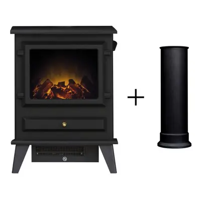 Adam Hudson Electric Stove Black + Straight Stove Pipe